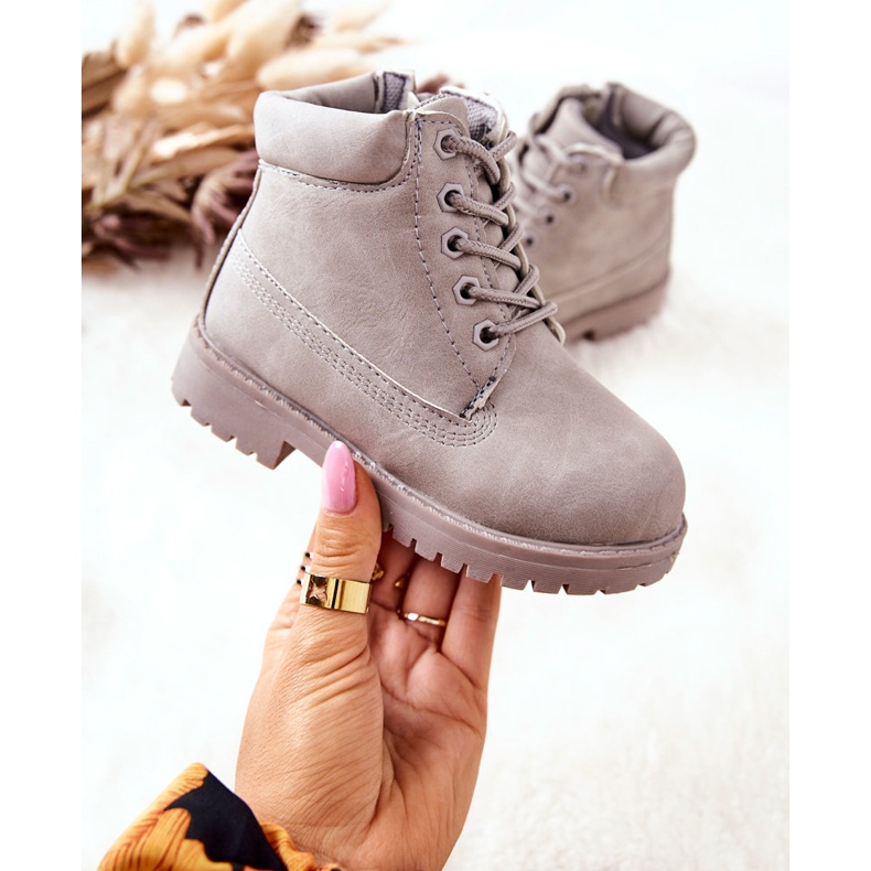 FR1 Kinder-Trapperstiefel mit Reißverschluss Grau Dexter 2