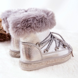 FR1 Kinder-Schneestiefel mit Fell Silver Grandis silber- 2