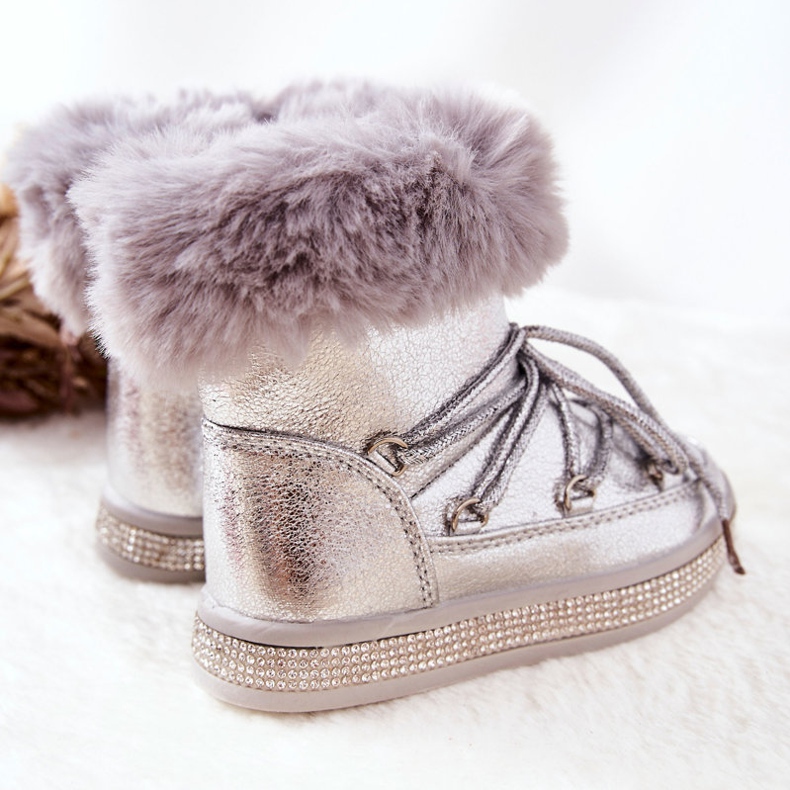 FR1 Kinder-Schneestiefel mit Fell Silver Grandis silber- 2