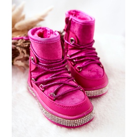 FR1 Kinder-Schneestiefel mit Zirkonia Wellma Fuchsia rosa 2