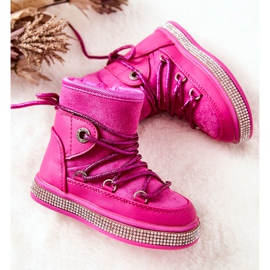 FR1 Kinder-Schneestiefel mit Zirkonia Wellma Fuchsia rosa 1