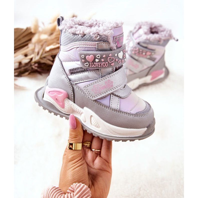 PJ2 Warme Kinder-Schneestiefel Silver-Pink Chilly lila rosa silber 2