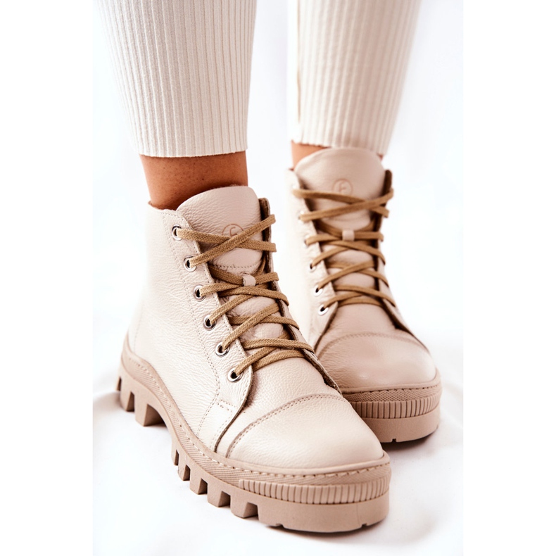 PF1 Warme Lederstiefel Beige Madisson Sneakers 1