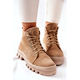 PF1 Warme Wildleder Booties Sneakers Camel Madisson beige 1