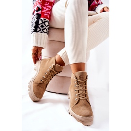 PF1 Warme Wildleder Booties Sneakers Camel Madisson beige 2