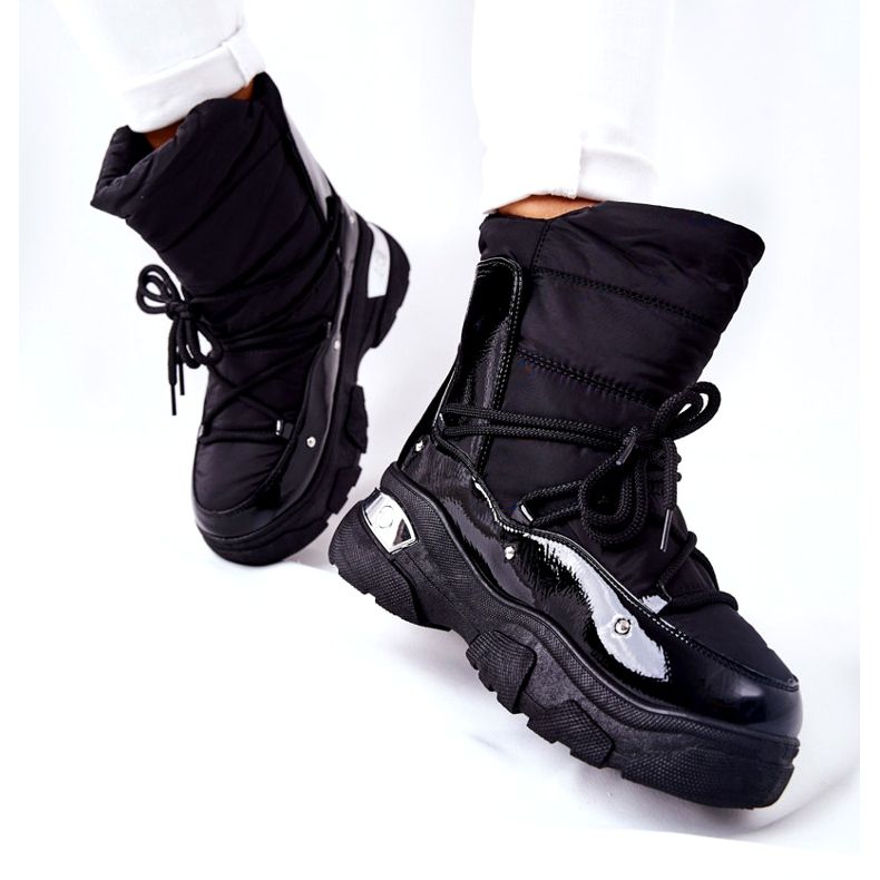 POTOCKI Mit Fell gewärmte Schneestiefel Black Holys schwarz 3