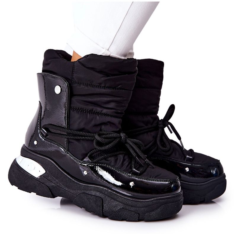 POTOCKI Mit Fell gewärmte Schneestiefel Black Holys schwarz 7