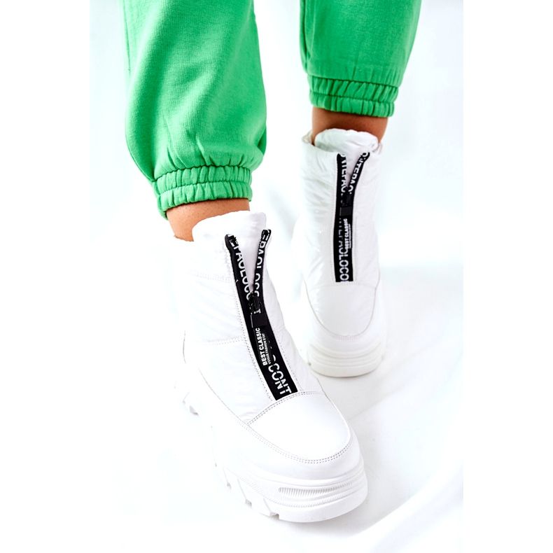 Vinceza Damen Trappers Stiefel Weiß Echowen schwarz 1