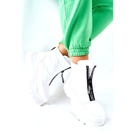 Vinceza Damen Trappers Stiefel Weiß Echowen schwarz 2