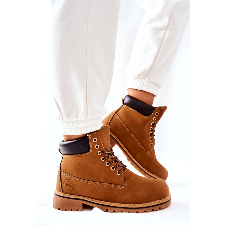 PH1 Damen Trapper Warm Dunkelbeige Crush gelb 3