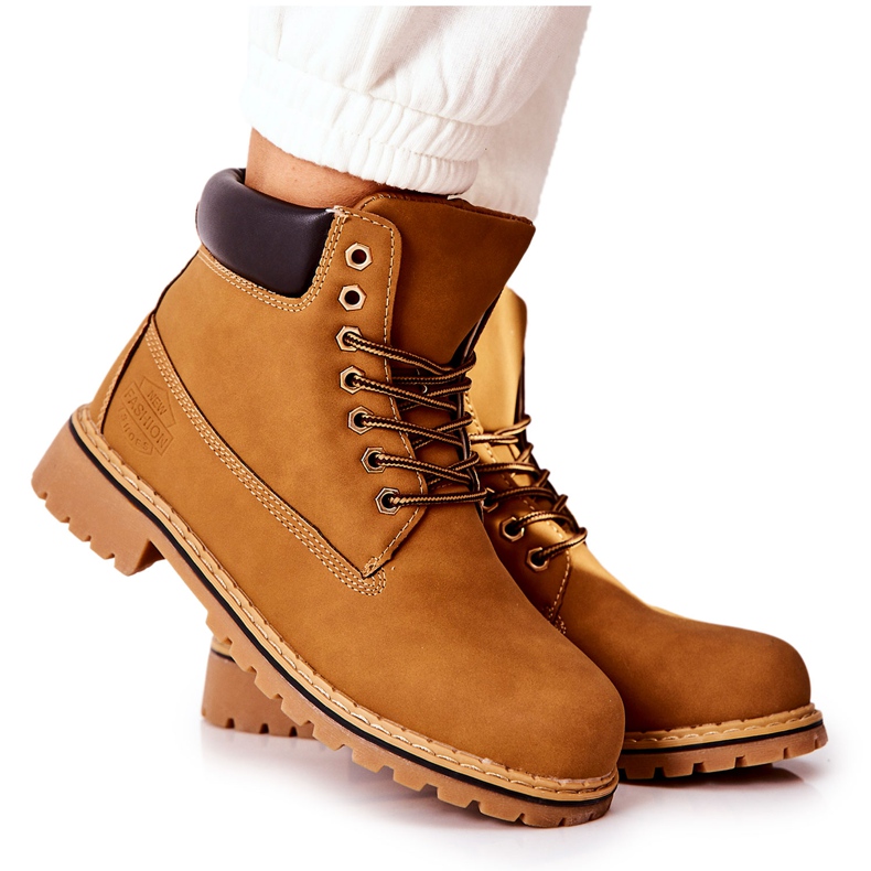 PH1 Damen Trapper Warm Dunkelbeige Crush gelb 5