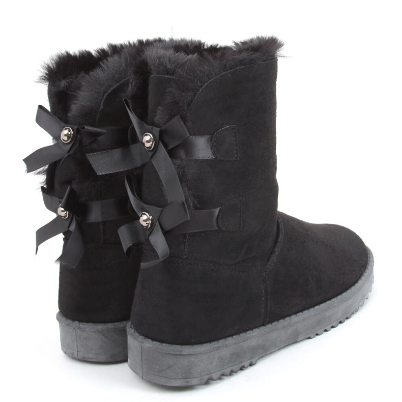Damen-Schneestiefel mit Tosse Black Schleifen schwarz 1