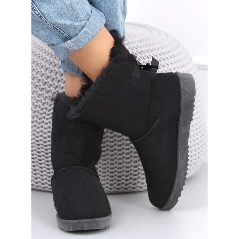 Damen-Schneestiefel mit Tosse Black Schleifen schwarz 2