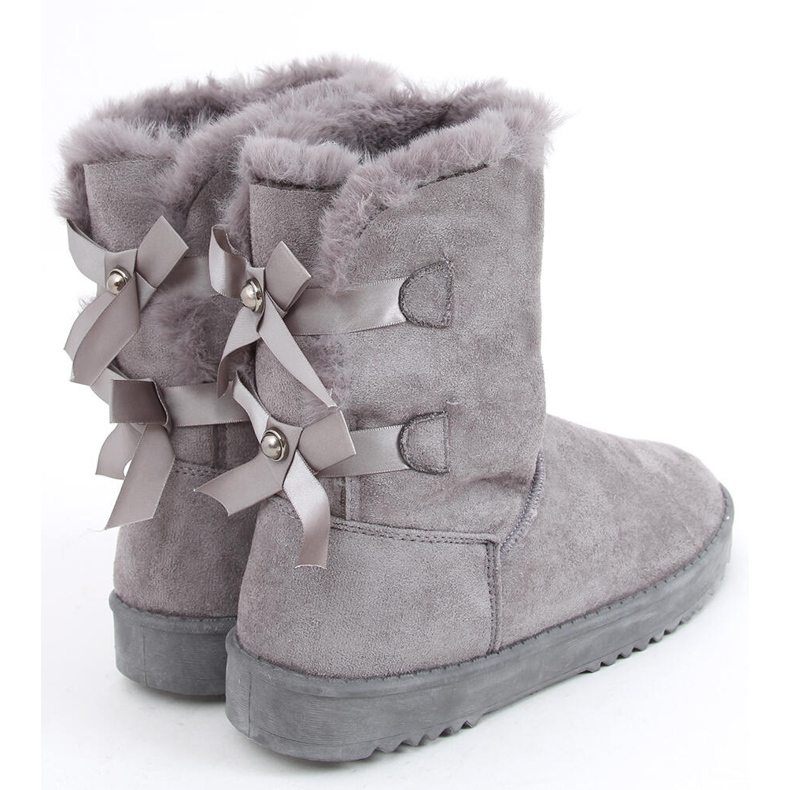 Damen-Schneestiefel mit Tosse Grey Schleifen grau 1