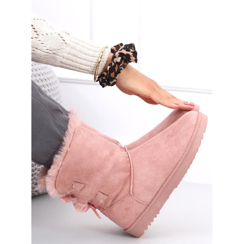 Damen-Schneestiefel mit Tosse Pink Schleifen rosa 1