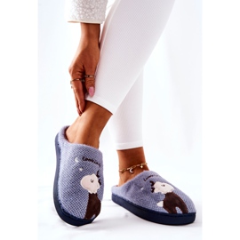 WJ1 Warme Rentierhausschuhe Blue Jilly braun blau 2