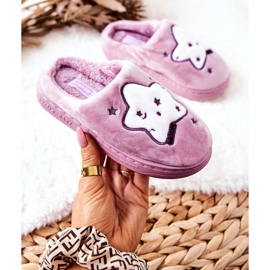 WJ1 Warme Hausschuhe für Kinder Lila Nella weiß violett 2