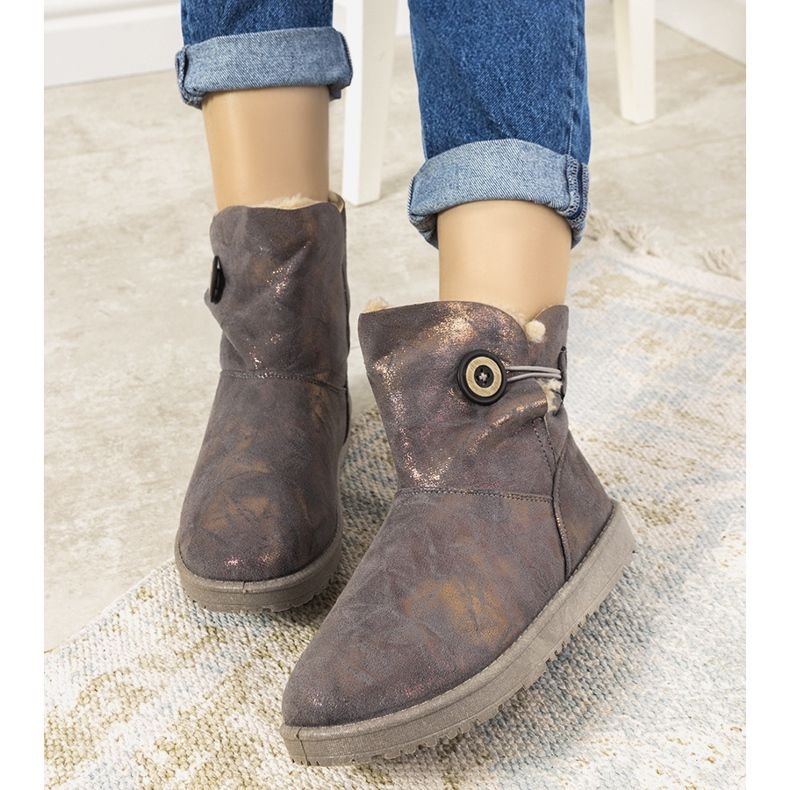 Grau-goldene Damen-Schneestiefel von Kanga 2