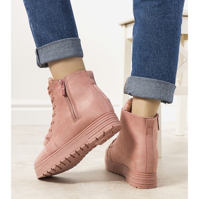 Rosa Sneaker mit Keilabsatz Lara 1