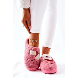 WJ1 Weihnachtspantoffeln Weihnachtsmann und rosa Rentier 1