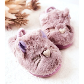 WJ1 Kinderhausschuhe Kätzchen mit violetten Ohren Tammy lila 2