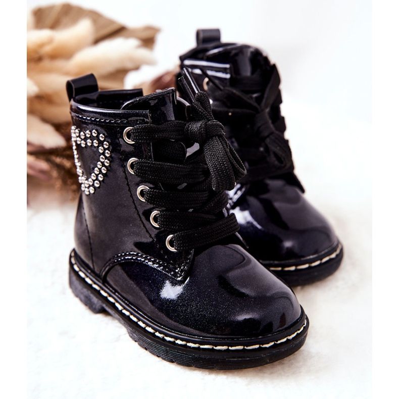 WT1 Lackstiefel für Kinder Glänzend Marineblau navy blau 2