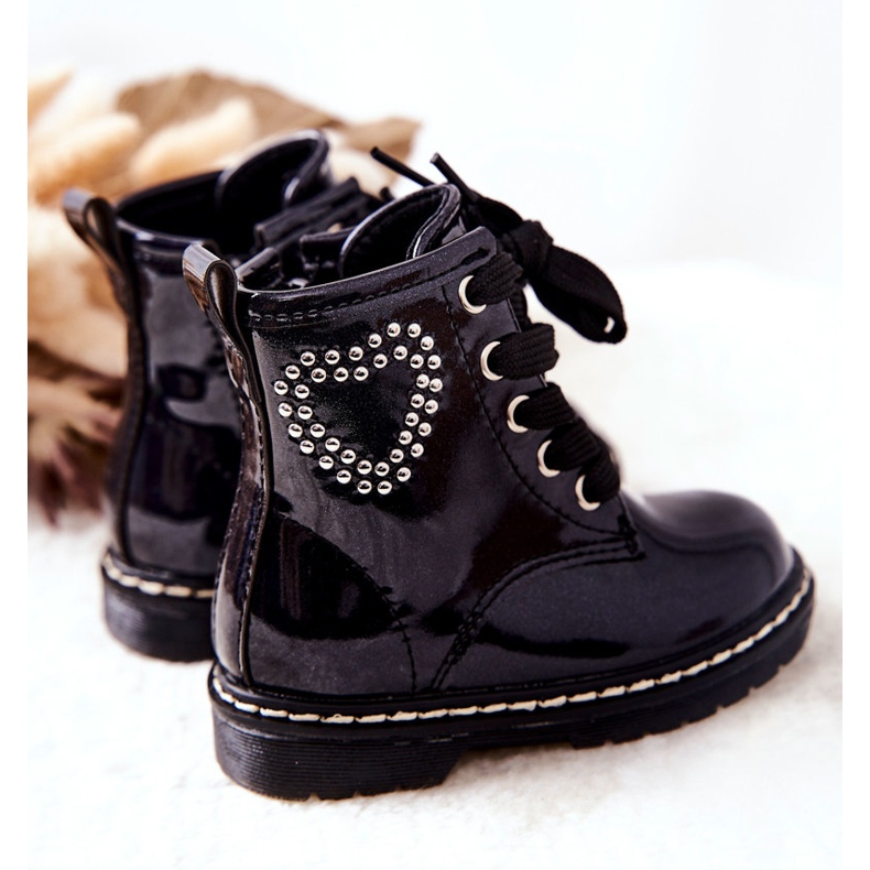 WT1 Lackstiefel für Kinder Glänzend Marineblau navy blau 1