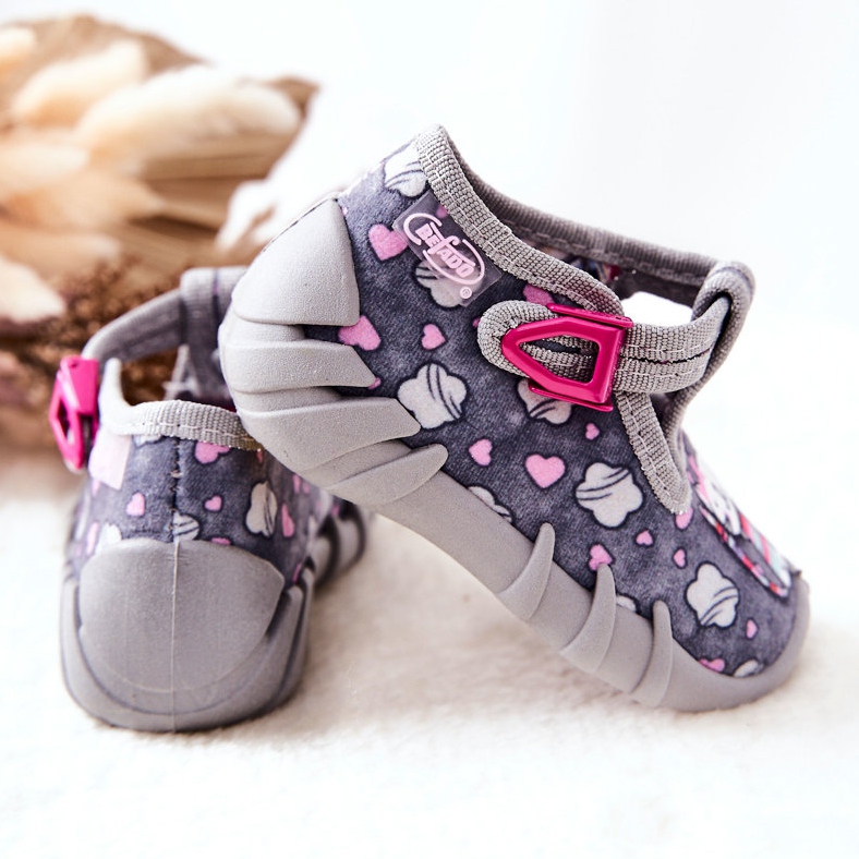 BEFADO S.A. Schuhe Hausschuhe Befado Kotki 110P326 Grau 1