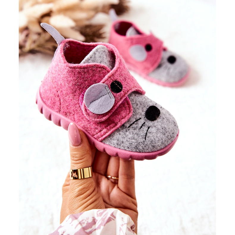 BEFADO S.A. Hausschuhe Befado Myszka 526P104 Rosa-Grau 2