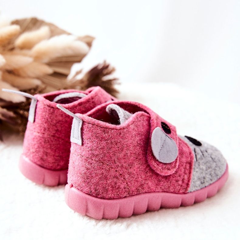 BEFADO S.A. Hausschuhe Befado Myszka 526P104 Rosa-Grau 1