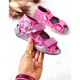 BEFADO S.A. Sandalen Hausschuhe Befado Klettverschluss Katzen 242P103 Rosa 1