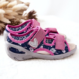 BEFADO S.A. Befado Sandalen mit Klettverschluss 065X151 Marineblau-Rosa 2