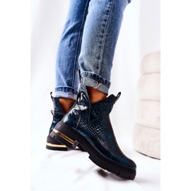 PA2 Grüne Tanya Crocodile Warm Lederstiefel 2