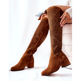 PA2 Braune Hekilea Wildlederstiefel mit Lochmuster 1