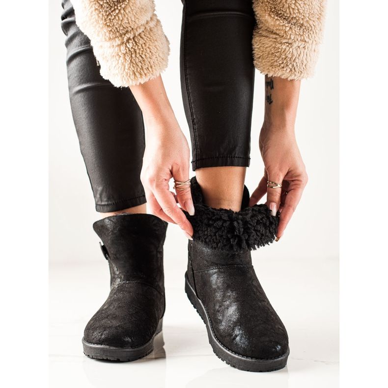 Evento Mukluki mit Glitzer schwarz 1