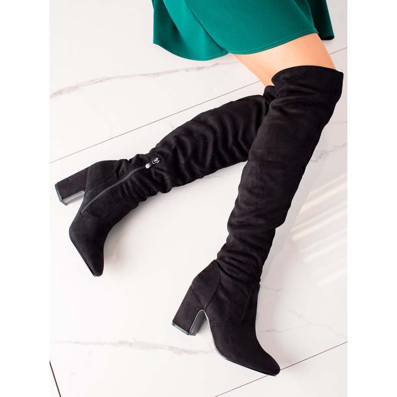 Super Me Klassische Stiefel mit hohem Absatz schwarz 1