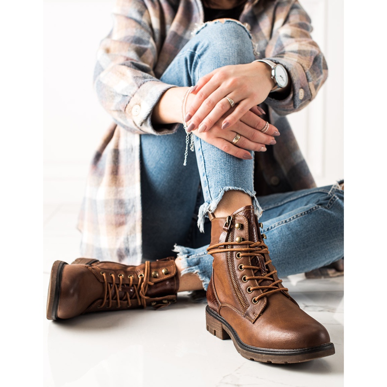 Evento Lässige Schnürstiefeletten in Braun 1