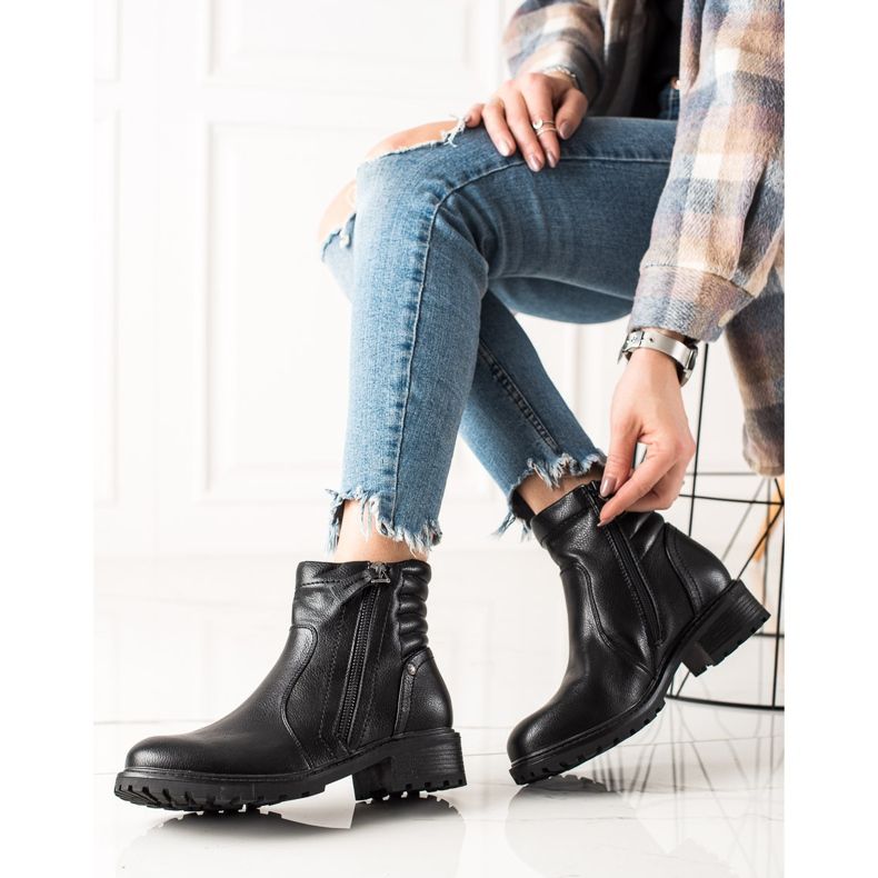 Evento Klassische Stiefel mit dekorativem Reißverschluss schwarz 1