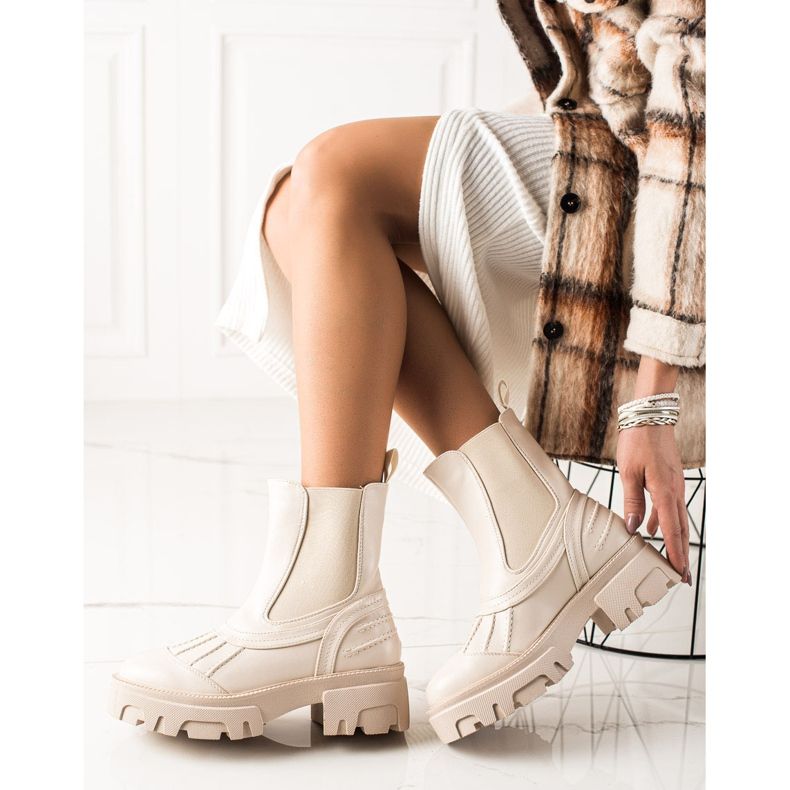 Seastar Beige Slip-on-Stiefel 2