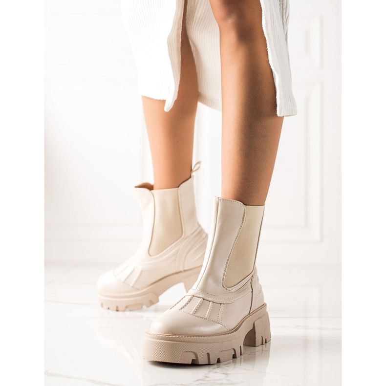 Seastar Beige Slip-on-Stiefel 1