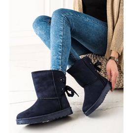 TRENDI Mukluki mit Schleife navy blau 1