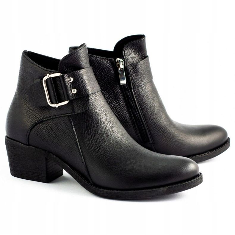 Olivier Schwarze Gesichtslederstiefel 2