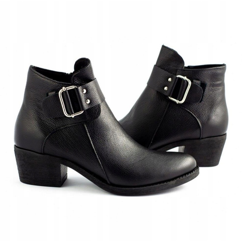 Olivier Schwarze Gesichtslederstiefel 5