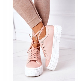 Rosa Sneaker von Frauen auf der Plattform 5
