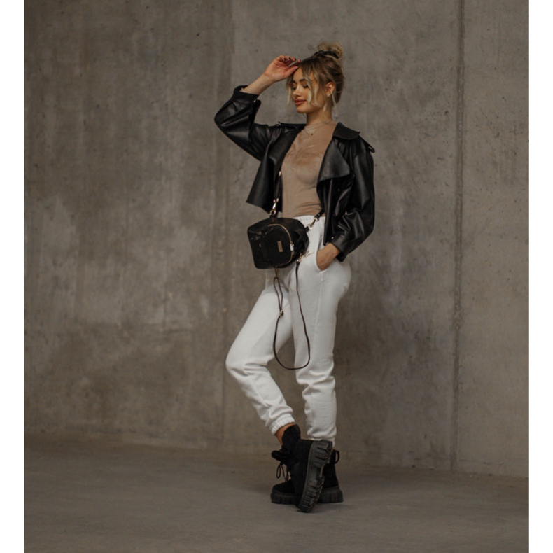 PM1 Schwarze warme Stiefel Trappers Black Demaris 1