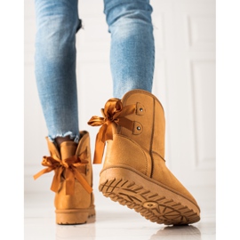 TRENDI Mukluki mit Schleife gelb 1