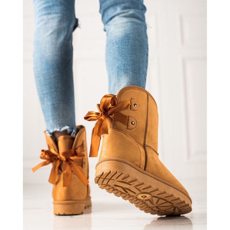 TRENDI Mukluki mit Schleife gelb 1