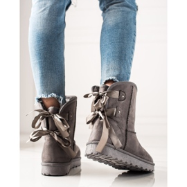 TRENDI Mukluki mit Schleife grau 1