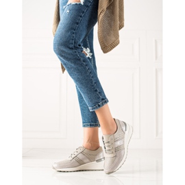 Evento Silberne Turnschuhe aus Leder beige silber- 1