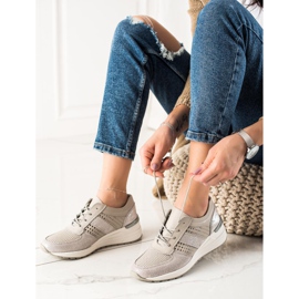 Evento Silberne Turnschuhe aus Leder beige 2